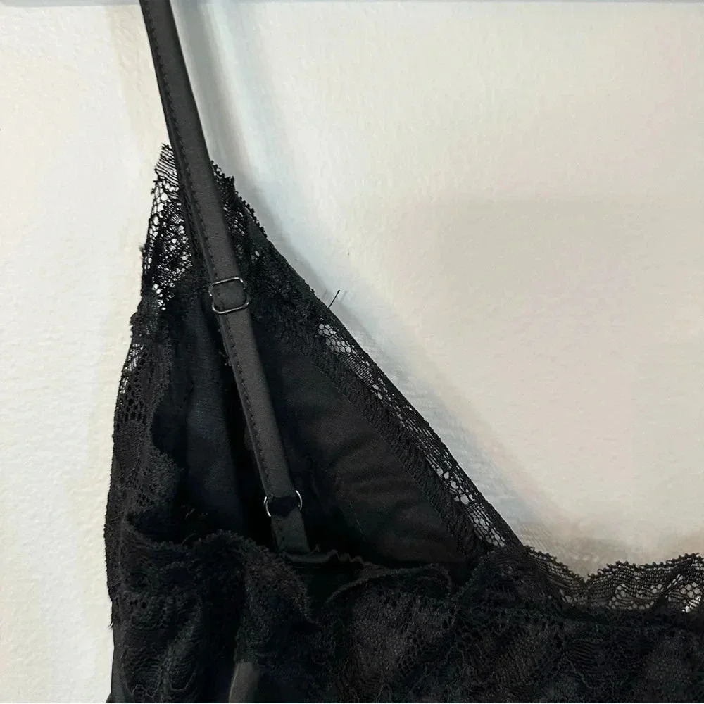 Rosedress Women's Black V-Neck Lace Satin Slip Dress with Straps Size M NWT - Picture 13 of 14